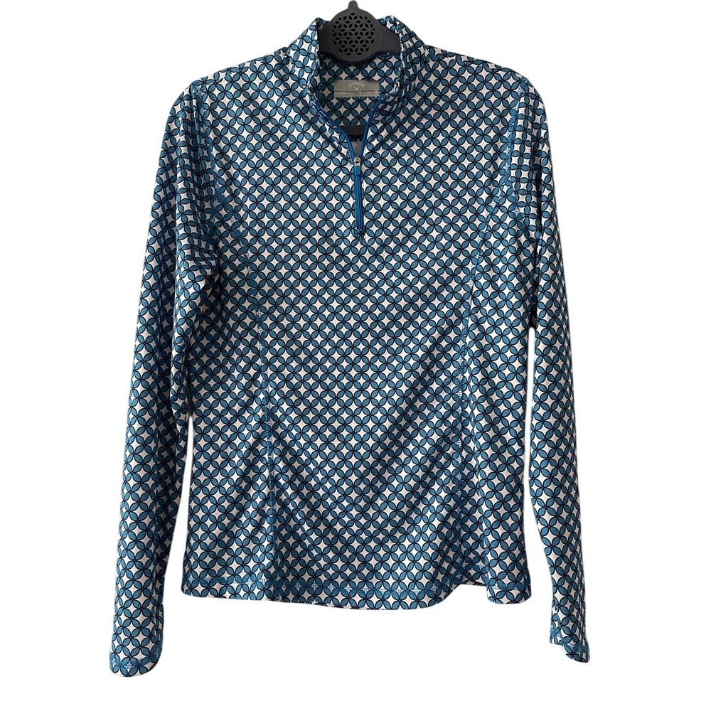 Callaway Blue Quarter-Zip Womens Golf‎ Pullover Small